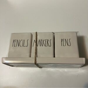 Rae Dunn Cream Desk Organizer Set